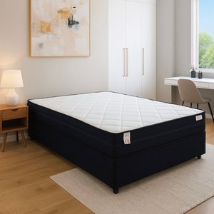 Conjunto Cama Box Smart Ilheus Black Queen 158x198