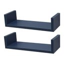 Ver imagem 1 de Kit 2 Prateleiras U 50 X 10cm Azul Suporte Invisível