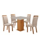 Ver imagem 1 de Mesa de Jantar Loren 90cm Tampo MDF Canto Reto com 4 Cadeiras Lorena