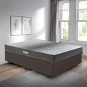 Ver imagem 7 de Cama Baú Casal 138x188 Courino Linho Marrom com Dual Firm Espuma Ecoflex