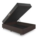 Ver mais imagens de Cama Baú Casal 138x188 Courino Linho Marrom com Dual Firm Espuma Ecoflex