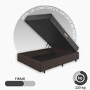 Ver imagem 5 de Cama Baú Casal 138x188 Courino Linho Marrom com Dual Firm Espuma Ecoflex
