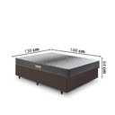 Ver imagem 2 de Cama Baú Casal 138x188 Courino Linho Marrom com Dual Firm Espuma Ecoflex