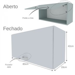 Conjunto Home Office Escrivaninha Balcão 2 Portas Armário Aéreo 3 Prateleiras Bramov - 3
