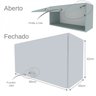 Conjunto Home Office Escrivaninha Balcão 2 Portas Armário Aéreo 3 Prateleiras Bramov - 3