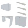 Conjunto Home Office Escrivaninha Balcão 2 Portas Armário Aéreo 3 Prateleiras Bramov - 2
