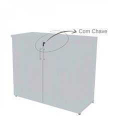 Conjunto Home Office Escrivaninha Balcão 2 Portas Armário Aéreo 3 Prateleiras Bramov - 7