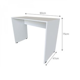 Conjunto Home Office Escrivaninha Balcão 2 Portas Armário Aéreo 3 Prateleiras Bramov - 4