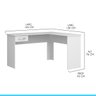 Mesa Escrivaninha de Canto para Escritório 135x76cm 74x76cm Mdp Branco Menu Móveis - 4