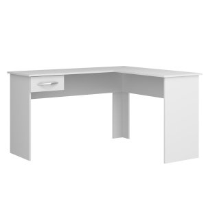 Escrivaninha em L para Escritório 135 x 120 Cm 1 Gaveta MDP Branco 0703 - MENU