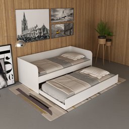 Sofá Cama Solteiro com cama Auxiliar 193x95,2cm CM8032 Tecnomobili Tecno Mobili Branco - 2