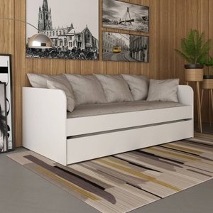Sofá Cama Solteiro com cama Auxiliar 193x95,2cm CM8032 Tecnomobili Tecno Mobili Branco