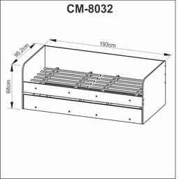 Sofá Cama Solteiro com cama Auxiliar 193x95,2cm CM8032 Tecnomobili Tecno Mobili Branco - 3