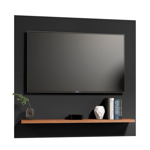 Painel Estante Suspenso Dubai Tv 32 Polegadas- Preto Freijó