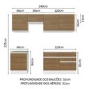 Ver imagem 4 de Armário de Cozinha Completa 240cm Branco/Rustic Glamy Madesa 08