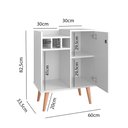 Ver imagem 6 de Aparador Moderno Retrô com Adega e Porta Cantinho Sala Estar Pequeno Nala Branco