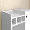 Ver imagem 5 de Aparador Moderno Retrô com Adega e Porta Cantinho Sala Estar Pequeno Nala Branco