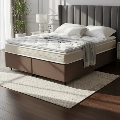 Cama Box com Colchão de Espuma D45 Pillow Top Ortopédico Domo Queen 158cm