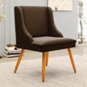 Cadeira Estofada para Sala de Jantar Pés Palito Lia Suede Marrom - Ibiza - 2