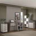 Ver mais imagens de Conjunto Escritório Home Office 4 Peças Look A06 Branco-ipê-branco - Mpozenato