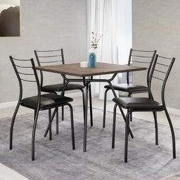 Conjunto Sala de Jantar Fortaleza Preto Mesa e 4 Cadeiras Carraro - 1