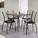 Ver imagem 1 de Conjunto Sala de Jantar Fortaleza Preto Mesa e 4 Cadeiras Carraro