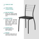 Ver mais imagens de Conjunto Sala de Jantar Fortaleza Preto Mesa e 4 Cadeiras Carraro