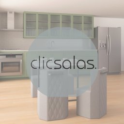 Conj. Compacto Sala de Jantar Pin - Mesa Rtg C/ 4 Cadeiras Estofadas - 6