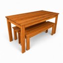 Ver imagem 6 de Conjunto 4 Lugares 1 Mesa e 2 Bancos de Madeira Maciça Área Externa Jardim Yescasa