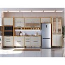 Ver imagem 1 de Cozinha Completa Modulada 100% MDF 7 Peças 14 Portas 6 Gavetas e Vidro 429cm Vicenza Espresso Móveis Bege/Amêndoa/Off White