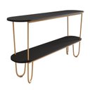 Ver imagem 1 de Aparador Requinte Pés de Aço Tubular 160 cm Preto/Dourado