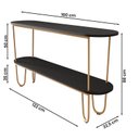 Ver imagem 4 de Aparador Requinte Pés de Aço Tubular 160 cm Preto/Dourado