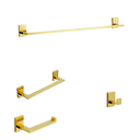 Ver imagem 1 de Kit de Acessórios 4 Peças Aço Inox Dourado Gold Brilhante Conjunto de Banheiro Metal Premium