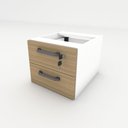 Ver imagem 2 de Gaveteiro Suspenso com 2 Gavetas e Chave Mesa Escritório F5