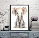 Ver imagem 1 de Quadro Arte Infantil Elefantinho 24x18cm - com Vidro:moldura Preta