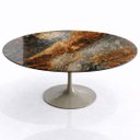 Ver imagem 3 de Mesa de Jantar Saarinen Oval 160x90cm em Mdf Calacata Marmorizada Estelar