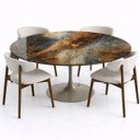 Ver imagem 4 de Mesa de Jantar Saarinen Oval 160x90cm em Mdf Calacata Marmorizada Estelar