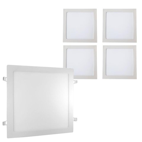 Embutido Fit Mega Led Quadrado 30x30 24w 2700K Kit com 5
