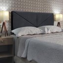 Ver imagem 2 de Cabeceira Módulos V Almofadada para Cama Luxo Clean Suede Rbl:solteiro Painel/cinza