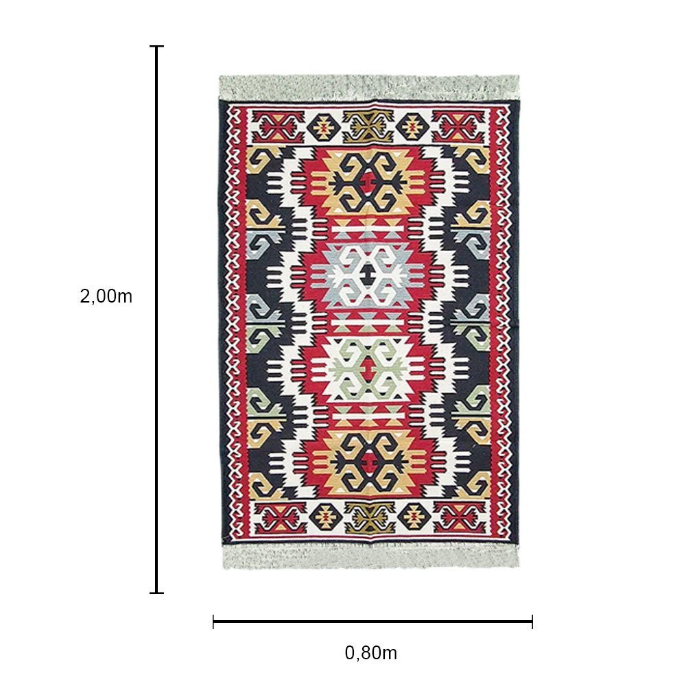 Passadeira para Corredor Hall de Entrada Quarto Turco Kilim Dupla Face - 80x200cm - 4