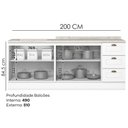 Ver imagem 4 de Balcao Tampo 120 Cm Balcao Cooktop 80 Cm Americana Branco Calcare Henn