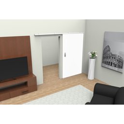 Porta de Correr Suporte Primer 210x80 Lisa Com puxador Pontokit - 2 Porta de Correr Suporte Primer 210x80 Lisa Com puxador Pontokit - 2