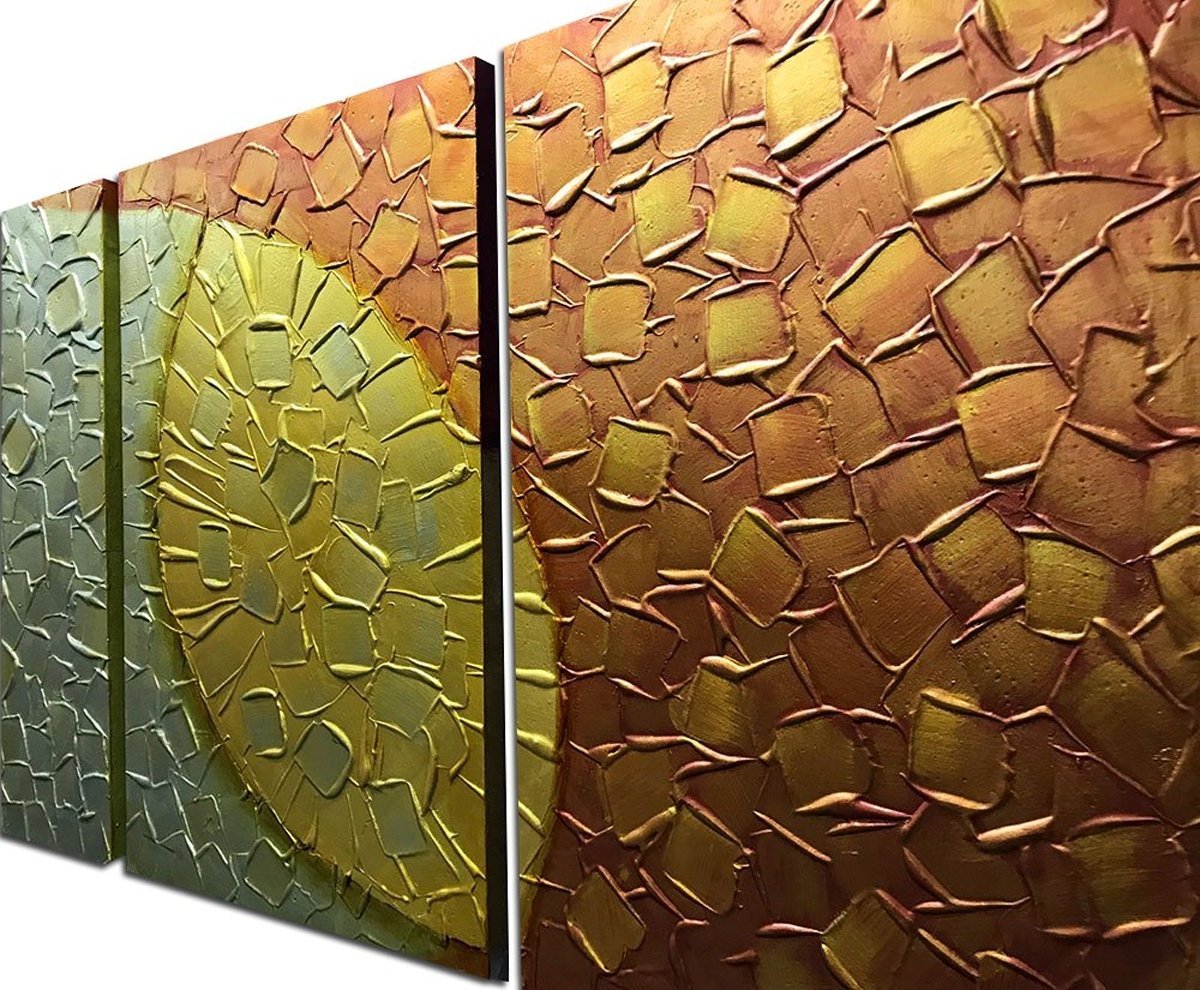 Quadro Pintura Tela modernos pintadas extra 5595: 90cm (A) x 180cm (L) - 4
