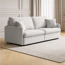 Ver imagem 3 de Sofá 3 Lugares Retrátil Reclinável para Sala de Estar 214cm Aden K01 Bouclê Soft Bege - Lyam Decor