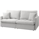 Ver imagem 1 de Sofá 3 Lugares Retrátil Reclinável para Sala de Estar 214cm Aden K01 Bouclê Soft Bege - Lyam Decor