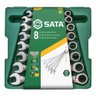 Jogo de Chave Catraca Combinada 8 a 19mm 8 Peças - Sata - 1