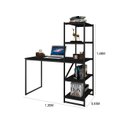 Ver imagem 3 de Mesa Home Office Escritório Com Prateleiras Fit Estudo:Preto