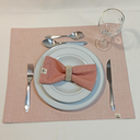 Ver imagem 3 de Kit Premium Mesa Posta Jogo Americano 6 Lugares Dupla Face Impermeável Floral Coral e Cinza com Guar