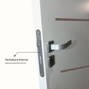 Ver imagem 4 de Kit Porta de Madeira 215x87cm Batente 11cm com Guarnição Cristal Primer Abertura Direita Branco Unip