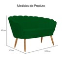 Ver imagem 5 de Poltrona Namoradeira Pétala Para Sala ou Escritório Suede Pés de Madeira - Visalar Móveis
